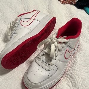 Custom Nike red and white air forces unisex